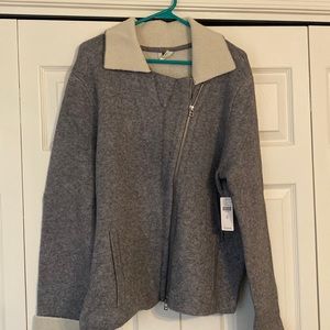 Grey zip cardigan